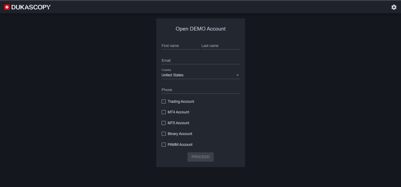 Dukascopy registration